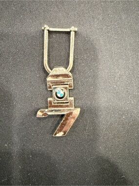 BMW Silver Key Pendant with Blue Logo Accent